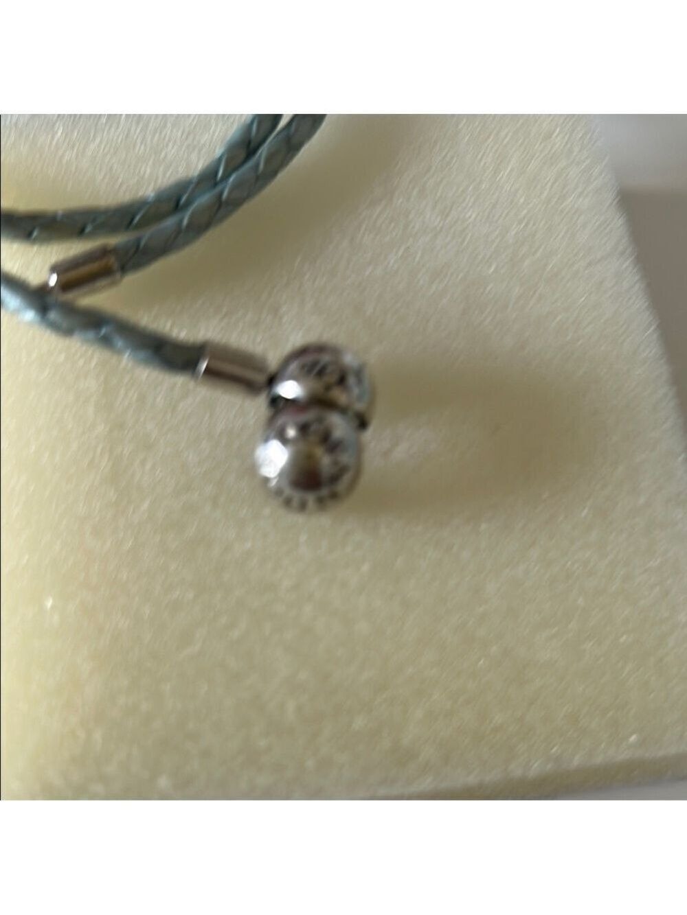 Silver and light blue Braided Women's Bracelet from Pandora - Picture 3 of 4
